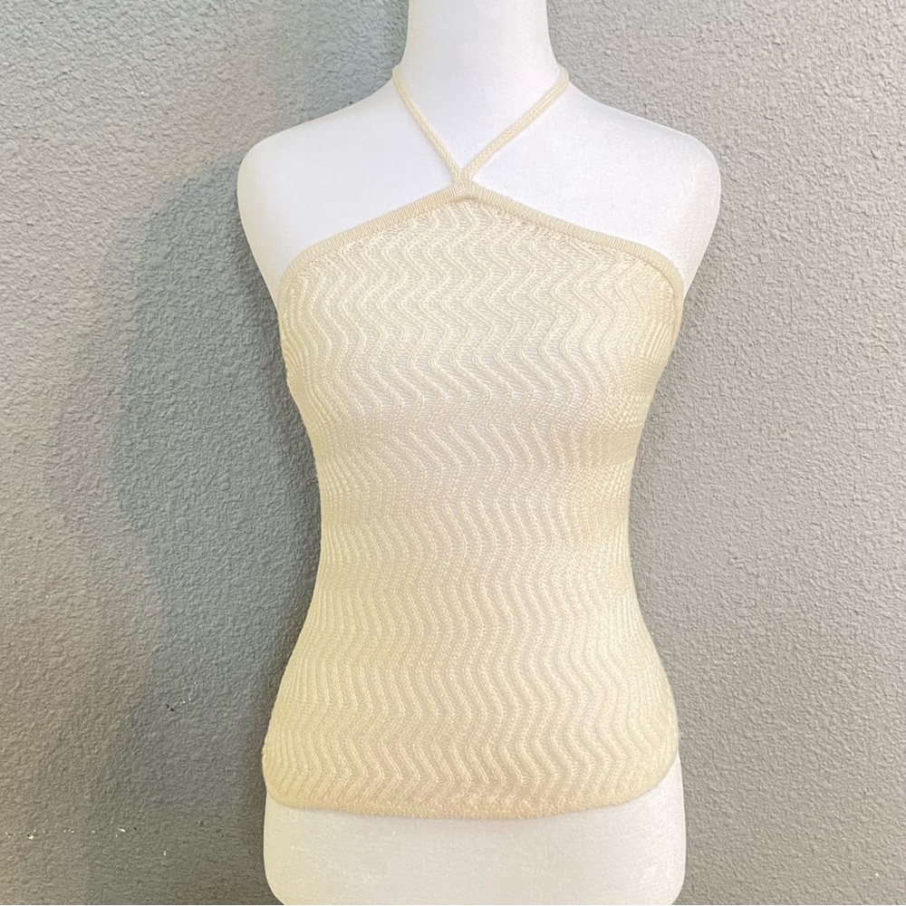 Old Navy Cream Halter Tank Top